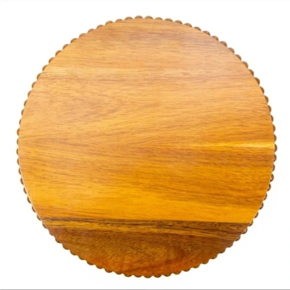 The Pioneer Woman Wishful Winter Acaicia Wood Cake Stand - Picture 4 of 6